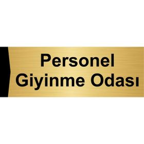 Özarslan Dizayn Personel Giyinme Odası 5x20 cm Altın Renk Metal Yönlendirme Levhası