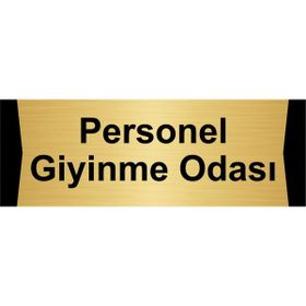 Özarslan Dizayn Personel Giyinme Odası 5x20 cm Altın Renk Metal Yönlendirme Levhası