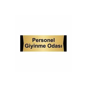 Özarslan Dizayn Personel Giyinme Odası 7x20 cm Altın Renk Metal Yönlendirme Levhası
