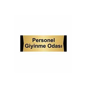 Özarslan Dizayn Personel Giyinme Odası 7x20 cm Altın Renk Metal Yönlendirme Levhası