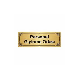 Özarslan Dizayn Personel Giyinme Odası 7x20 cm Altın Renk Metal Yönlendirme Levhası