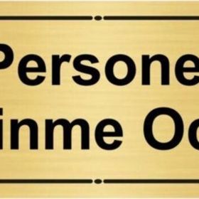 Özarslan Dizayn Personel Giyinme Odası 7x20 cm Altın Renk Metal Yönlendirme Levhası