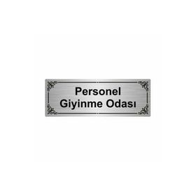 Özarslan Dizayn Personel Giyinme Odası 7x20 cm Gümüş Renk Metal Yönlendirme Levhası