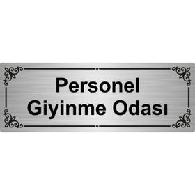 Özarslan Dizayn Personel Giyinme Odası 7x20 cm Gümüş Renk Metal Yönlendirme Levhası