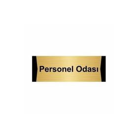 Özarslan Dizayn Personel Odası 10x20 cm Altın Renk Metal Yönlendirme Levhası