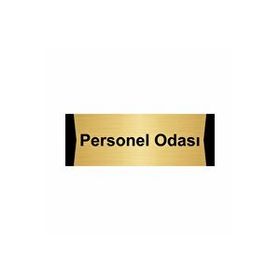 Özarslan Dizayn Personel Odası 10x20 cm Altın Renk Metal Yönlendirme Levhası