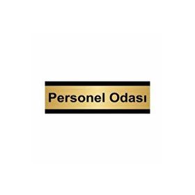 Özarslan Dizayn Personel Odası 10x20 cm Altın Renk Metal Yönlendirme Levhası