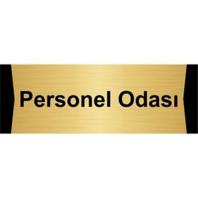 Özarslan Dizayn Personel Odası 10x20 cm Altın Renk Metal Yönlendirme Levhası