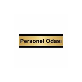 Özarslan Dizayn Personel Odası 5x20 cm Altın Renk Metal Yönlendirme Levhası