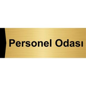Özarslan Dizayn Personel Odası 5x20 cm Altın Renk Metal Yönlendirme Levhası
