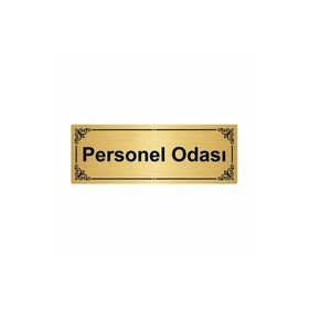 Özarslan Dizayn Personel Odası 7x20 cm Altın Renk Metal Yönlendirme Levhası