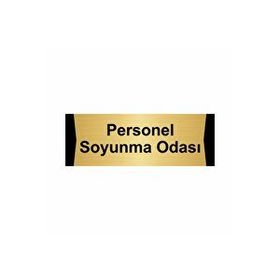 Özarslan Dizayn Personel Soyunma Odası 10x20 cm Altın Renk Metal Yönlendirme Levhası
