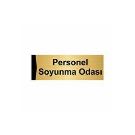 Özarslan Dizayn Personel Soyunma Odası 5x20 cm Altın Renk Metal Yönlendirme Levhası