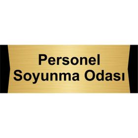 Özarslan Dizayn Personel Soyunma Odası 5x20 cm Altın Renk Metal Yönlendirme Levhası