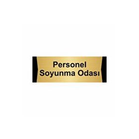 Özarslan Dizayn Personel Soyunma Odası 7x20 cm Altın Renk Metal Yönlendirme Levhası