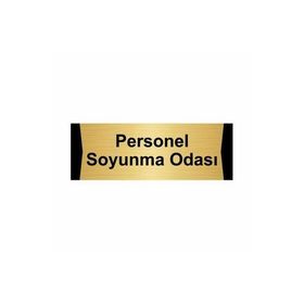 Özarslan Dizayn Personel Soyunma Odası 7x20 cm Altın Renk Metal Yönlendirme Levhası