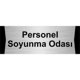 Özarslan Dizayn Personel Soyunma Odası 7x20 cm Gümüş Renk Metal Yönlendirme Levhası