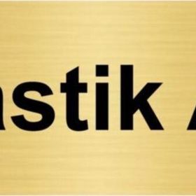 Özarslan Dizayn Plastik Atık 10x20 cm Altın Renk Metal Yönlendirme Levhası