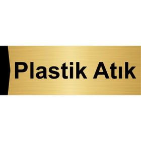 Özarslan Dizayn Plastik Atık 10x20 cm Altın Renk Metal Yönlendirme Levhası