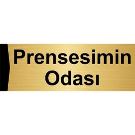 Özarslan Dizayn Prensesimin Odası 5x20 cm Altın Renk Metal Yönlendirme Levhası