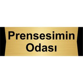 Özarslan Dizayn Prensesimin Odası 5x20 cm Altın Renk Metal Yönlendirme Levhası
