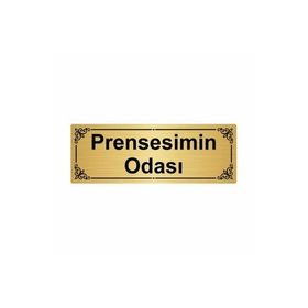 Özarslan Dizayn Prensesimin Odası 7x20 cm Altın Renk Metal Yönlendirme Levhası