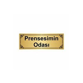 Özarslan Dizayn Prensesimin Odası 7x20 cm Altın Renk Metal Yönlendirme Levhası