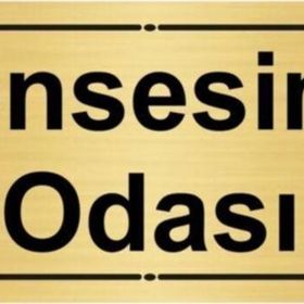 Özarslan Dizayn Prensesimin Odası 7x20 cm Altın Renk Metal Yönlendirme Levhası