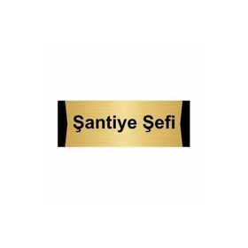 Özarslan Dizayn Şantiye Şefi 10x20 cm Altın Renk Metal Yönlendirme Levhası