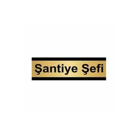 Özarslan Dizayn Şantiye Şefi 10x20 cm Altın Renk Metal Yönlendirme Levhası