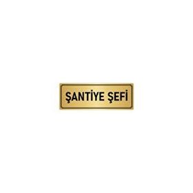 Özarslan Dizayn Şantiye Şefi 10x20 cm Altın Renk Metal Yönlendirme Levhası