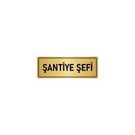 Özarslan Dizayn Şantiye Şefi 10x20 cm Altın Renk Metal Yönlendirme Levhası