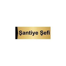 Özarslan Dizayn Şantiye Şefi 5x20 cm Altın Renk Metal Yönlendirme Levhası