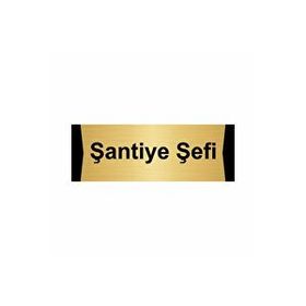 Özarslan Dizayn Şantiye Şefi 5x20 cm Altın Renk Metal Yönlendirme Levhası