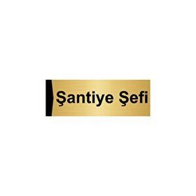 Özarslan Dizayn Şantiye Şefi 5x20 cm Altın Renk Metal Yönlendirme Levhası