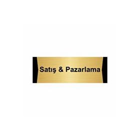 Özarslan Dizayn Satış ve Pazarlama 7x20 cm Altın Renk Metal Yönlendirme Levhası