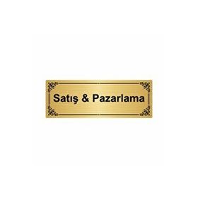 Özarslan Dizayn Satış ve Pazarlama 7x20 cm Altın Renk Metal Yönlendirme Levhası