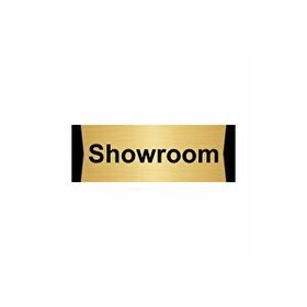 Özarslan Dizayn Showroom 5x20 cm Altın Renk Metal Yönlendirme Levhası