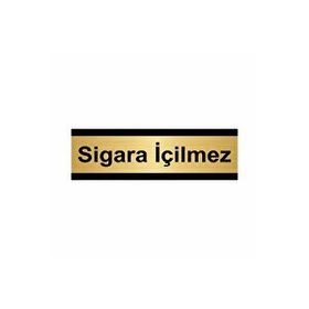 Özarslan Dizayn Sigara İçilmez 10x20 cm Altın Renk Metal Yönlendirme Levhası