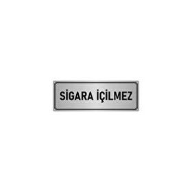 Özarslan Dizayn Sigara İçilmez 10x20 cm Gümüş Renk Metal Yönlendirme Levhası