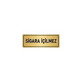 Özarslan Dizayn Sigara İçilmez 5x20 cm Altın Renk Metal Yönlendirme Levhası