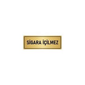 Özarslan Dizayn Sigara İçilmez 5x20 cm Altın Renk Metal Yönlendirme Levhası