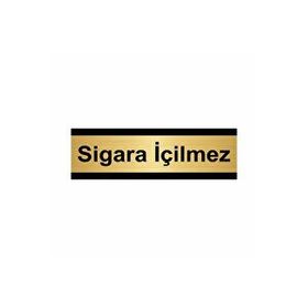Özarslan Dizayn Sigara İçilmez 5x20 cm Altın Renk Metal Yönlendirme Levhası