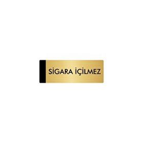 Özarslan Dizayn Sigara İçilmez 5x20 cm Altın Renk Metal Yönlendirme Levhası
