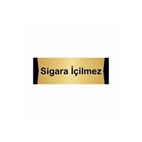 Özarslan Dizayn Sigara İçilmez 7x20 cm Altın Renk Metal Yönlendirme Levhası