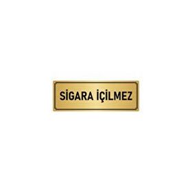 Özarslan Dizayn Sigara İçilmez 7x20 cm Altın Renk Metal Yönlendirme Levhası