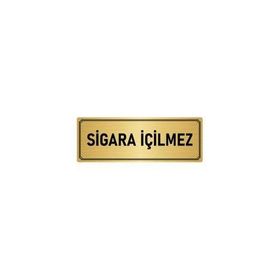Özarslan Dizayn Sigara İçilmez 7x20 cm Altın Renk Metal Yönlendirme Levhası