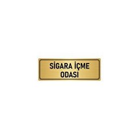 Özarslan Dizayn Sigara İçme Odası 10x20 cm Altın Renk Metal Yönlendirme Levhası