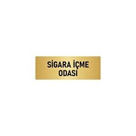 Özarslan Dizayn Sigara İçme Odası 10x20 cm Altın Renk Metal Yönlendirme Levhası