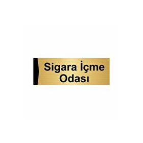 Özarslan Dizayn Sigara İçme Odası 10x20 cm Altın Renk Metal Yönlendirme Levhası